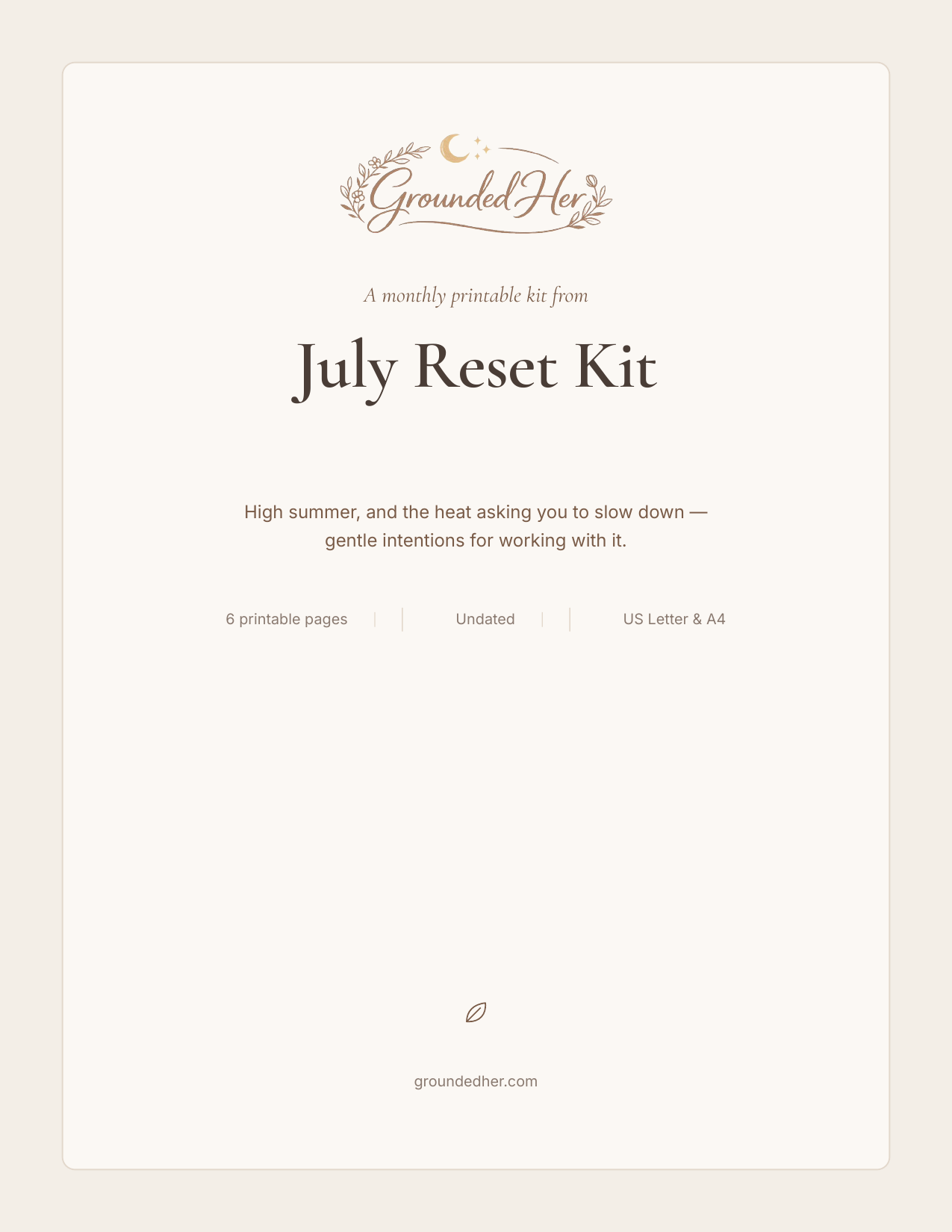 July Reset Kit cover