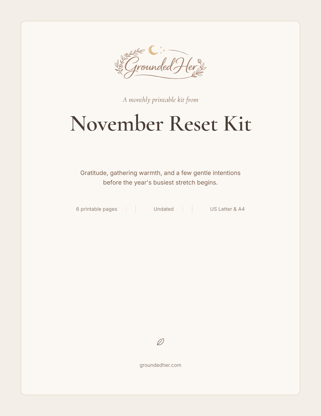 November Reset Kit cover