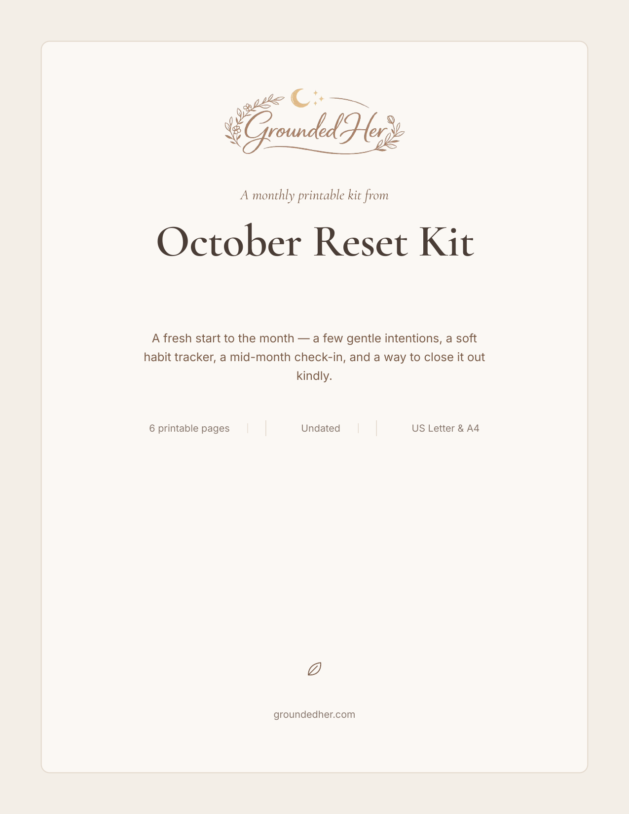 October Reset Kit cover
