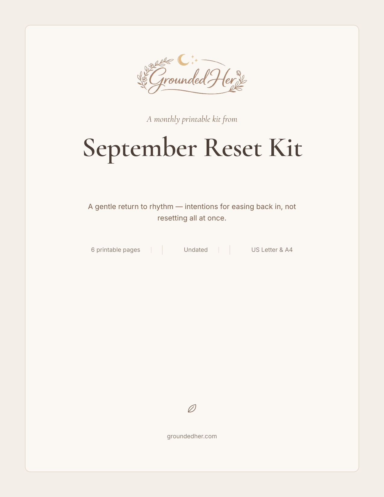 September Reset Kit cover